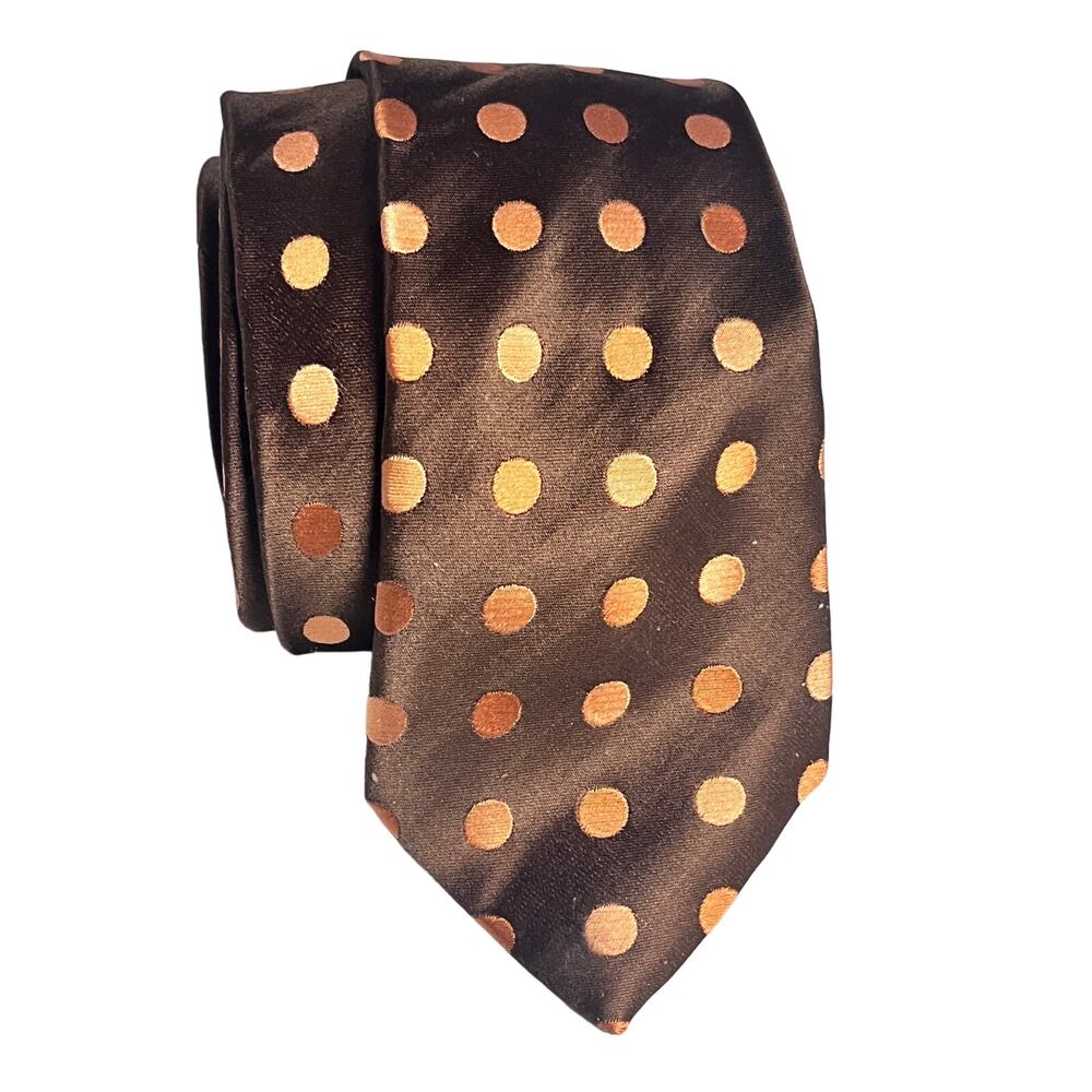 BCBG / Attitude  Men's 100% Silk Tie Necktie  - Hand Made - Brown / Copper